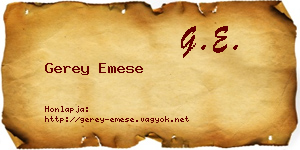 Gerey Emese névjegykártya